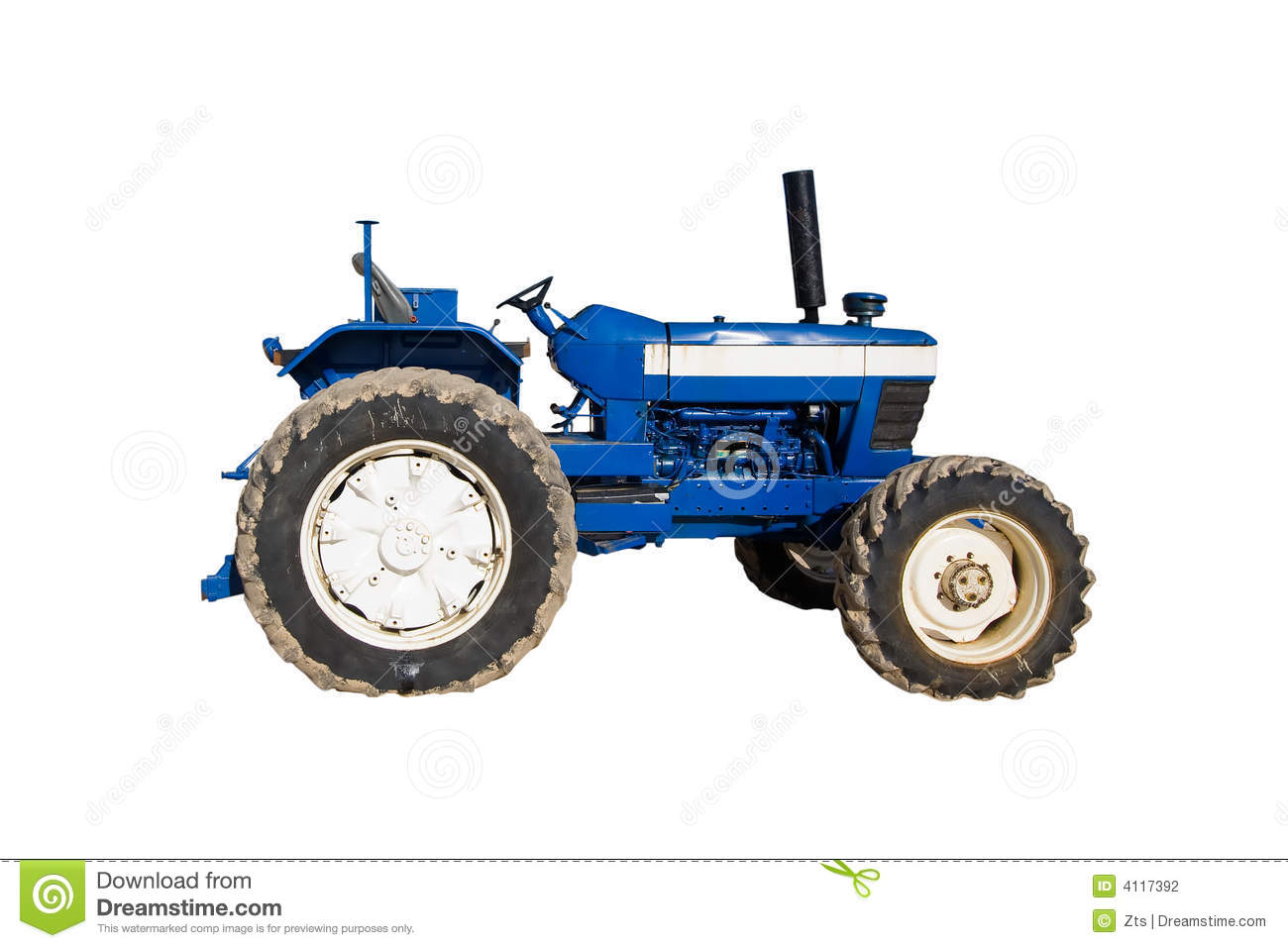 Blue Tractor Clipart Old Blue Tractor Stock