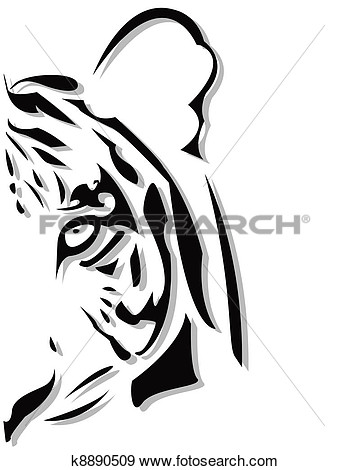 Clip Art   The Vector Abstract Tiger Head  Fotosearch   Search Clipart