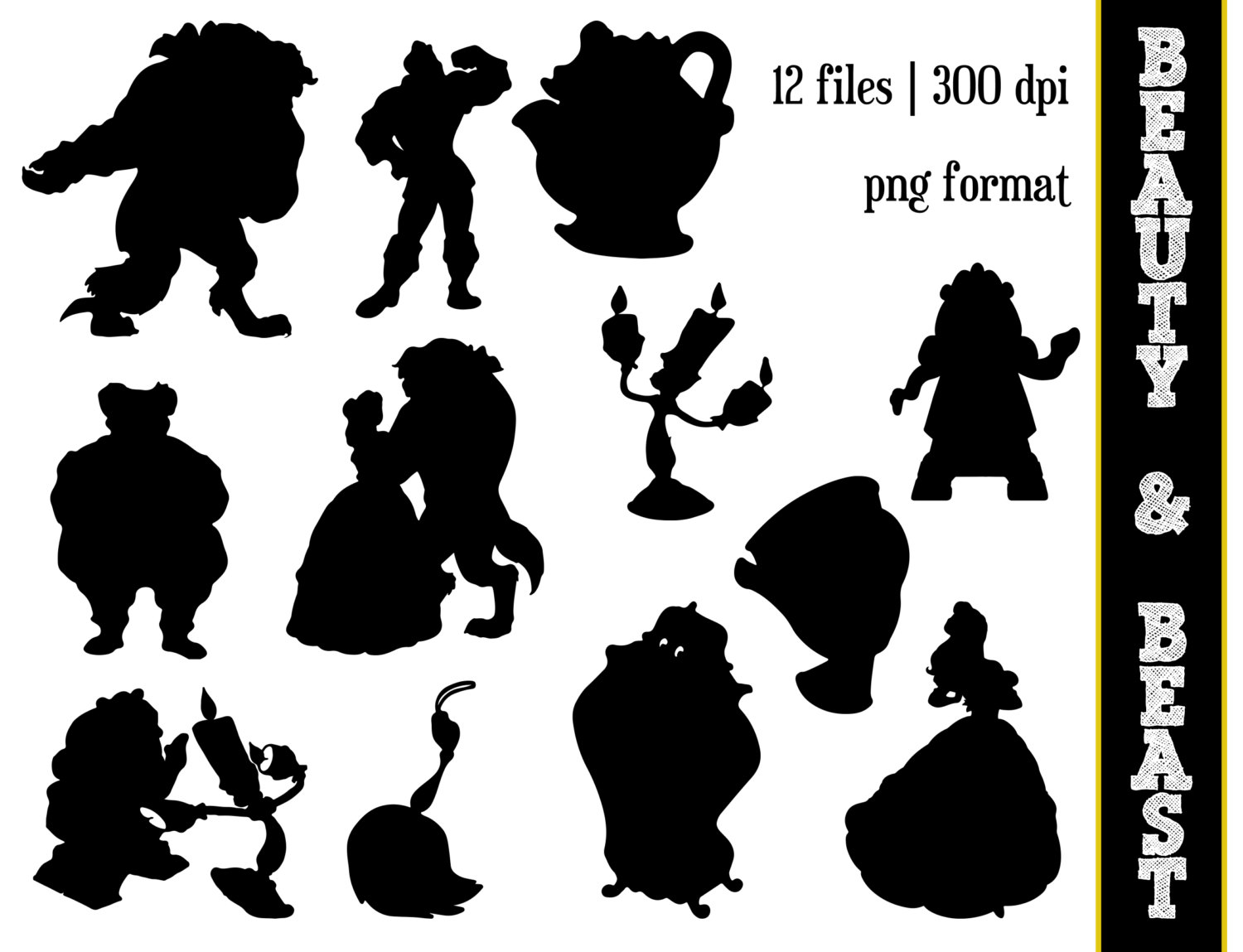 Disney Mickey Silhouettes Beauty   The Beast Silhouettes