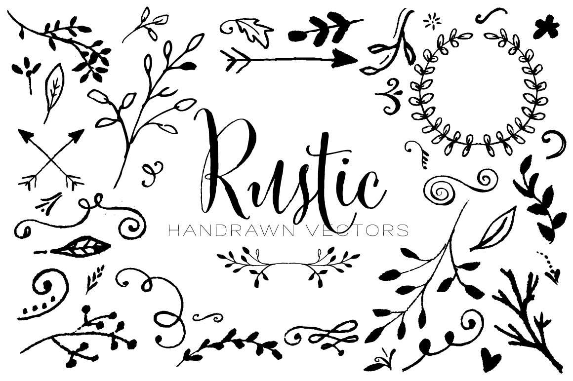 Rustic Handrawn Vectors   Illustrations On Creative Market