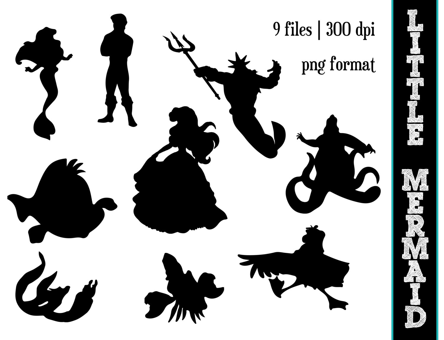 The Little Mermaid Silhouettes    Disney By Sparkyourcreativity