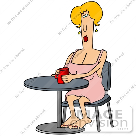 Woman Drinking Coffee Clipart Coffee Table Clipart